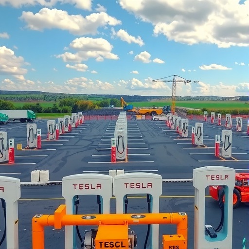 特斯拉建设密歇根州最大超级充电枢纽(图1)